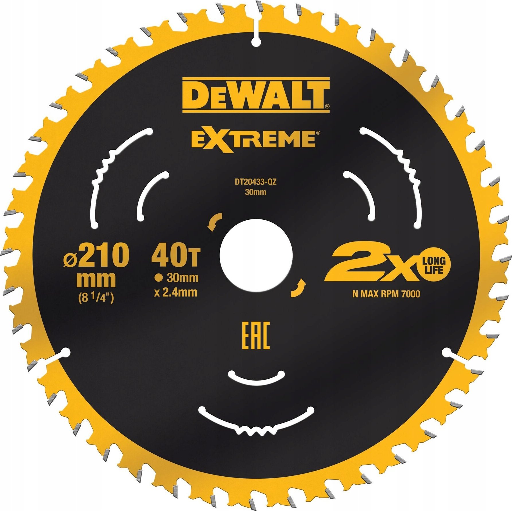 Dewalt DT20433 Tarcza pilarska do drewna 210x30mm 40 zębów