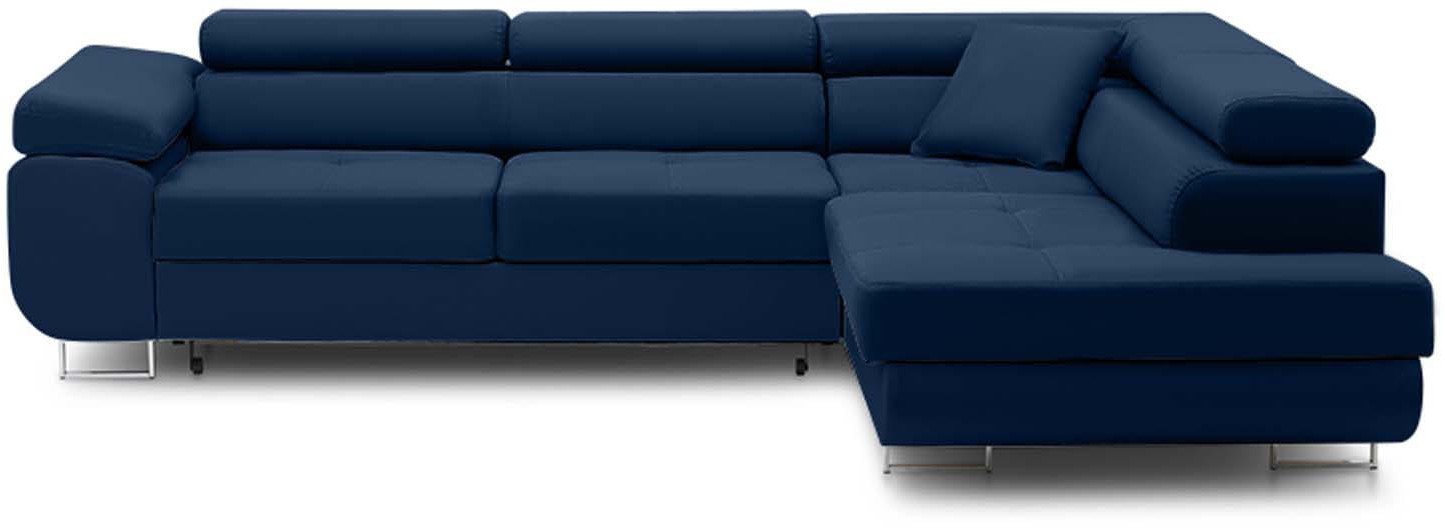 Duży narożnik, prawy, Bellezza, velvet, 270x206x87 cm, granatowy | TYLETEGOTU