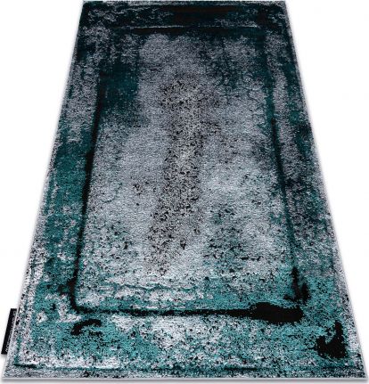 Dywany Łuszczów Dywan DE LUXE nowoczesny 624 Ramka - Strukturalny szary / zielony, 240x340 cm