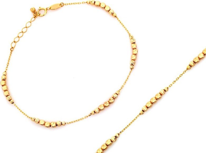 Lovrin Złota bransoletka 375 diamentowane kuleczki 1.88g