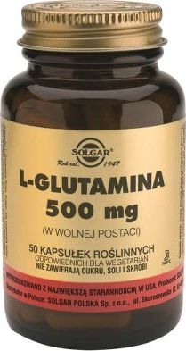 Solgar L-Glutamina w wolnej postaci 500mg 50 kapsułek Solgar