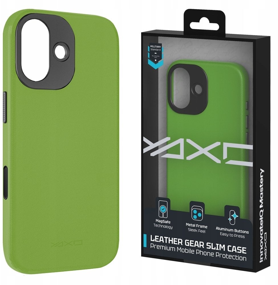 Yaxo Etui na telefon Leather Gear Slim Case MagSafe iPhone 17 Tropic Green