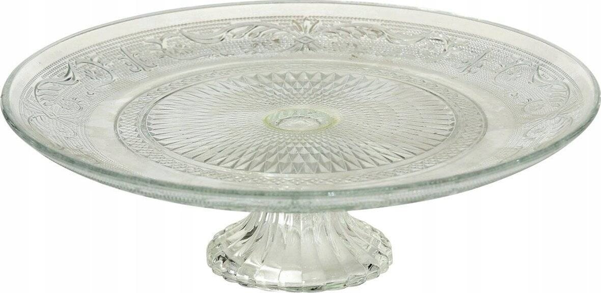 Boltze Szklana patera na zdobionej nóżce, RELIEF, Ø 25 cm