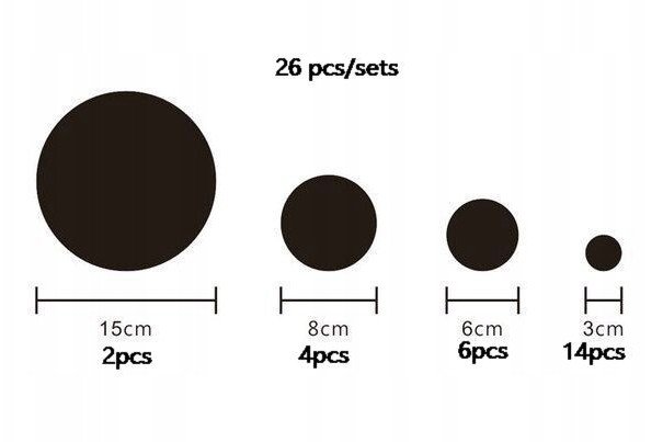 Zestaw LUSTER Akryl 26 szt KOŁA KOMPLET Ozdoba 263