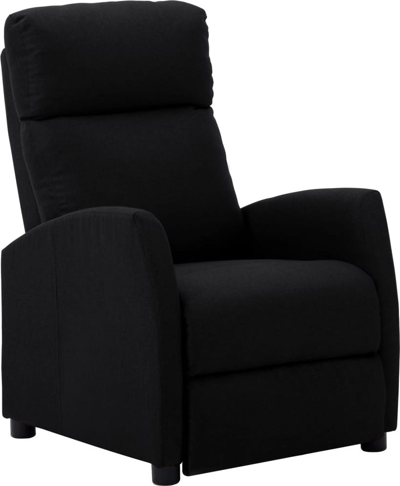 vidaXL Fotel rozkładany, czarny, tapicerowany tkaniną