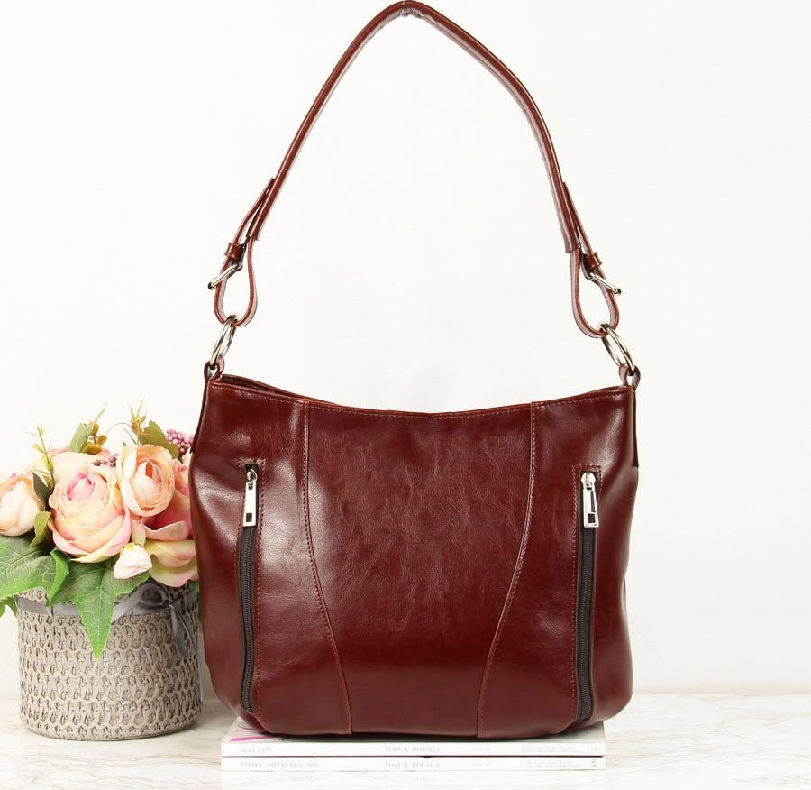 DAN-A Torebka damska skórzana DAN-A T296 koniak