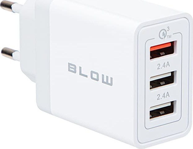 Ładowarka Blow 76-027# Ładowarka sieciowa gniazdo usbx2 + usb qc 30w