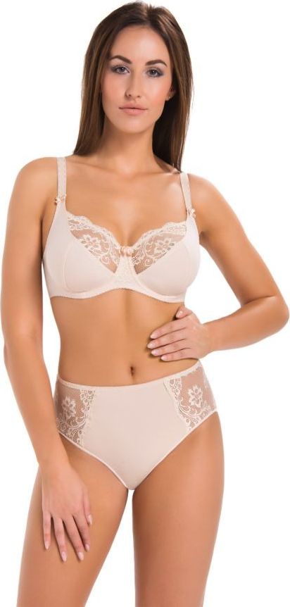 Teyli Biustonosz bawełniany koronkowy Anastasia beżowy Beżowy 80L