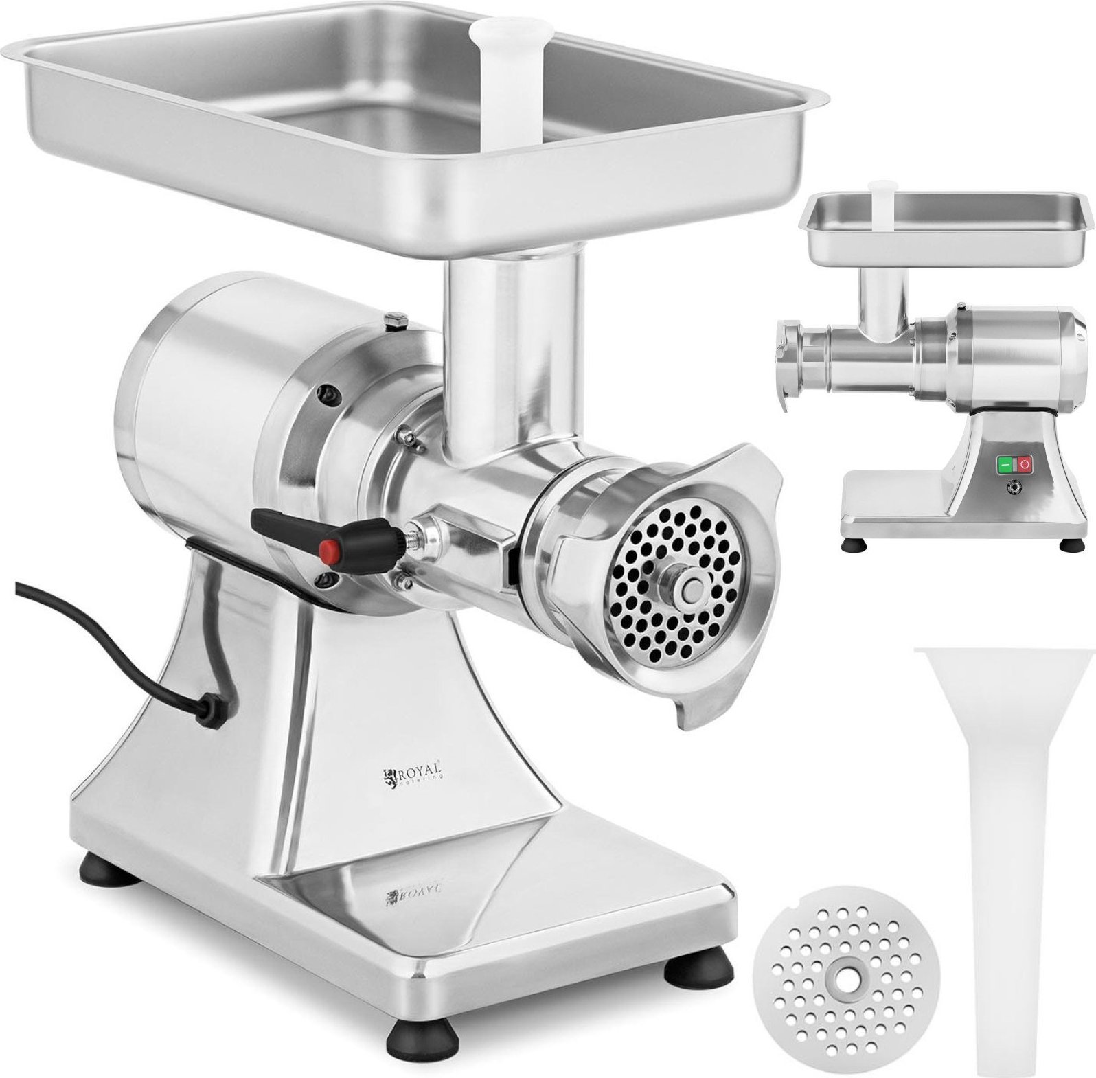 Maszynka do mielenia mięsa Royal Catering Wilk profesjonalna maszynka do mielenia mięsa warzyw 220 kg/h 900 W Wilk profesjonalna maszynka do mielenia