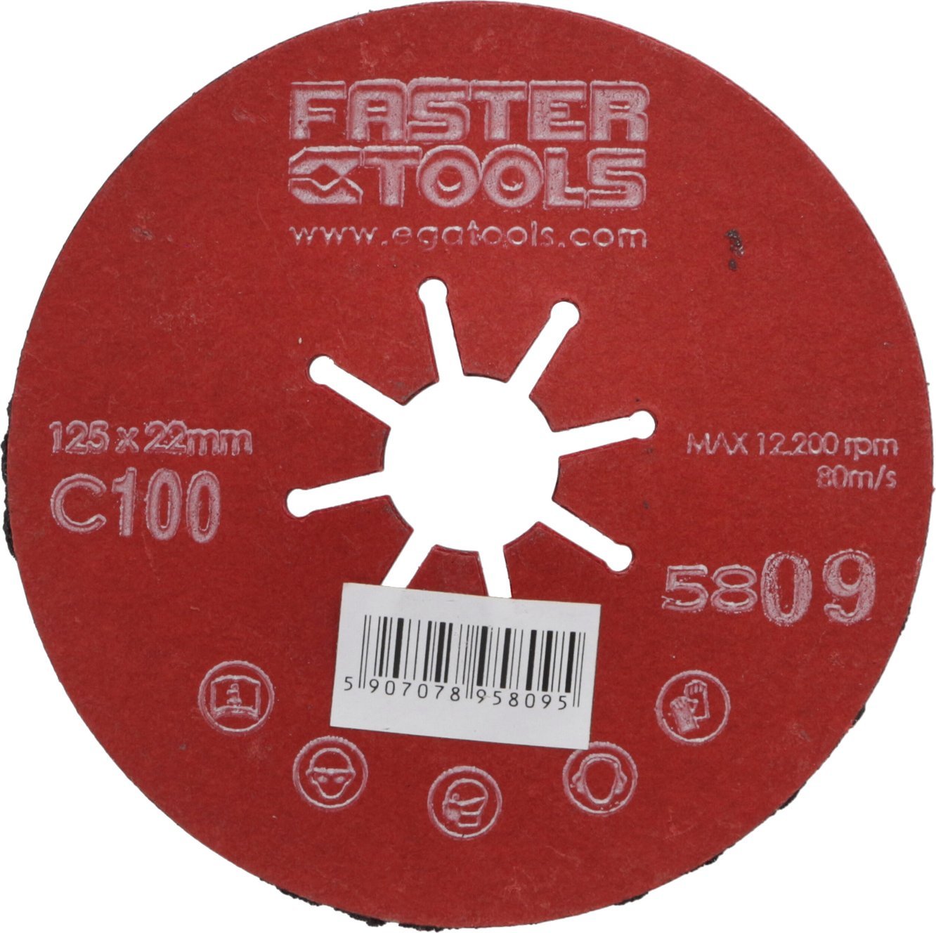 Faster Tools FASTER TOOLS dysk szlifierski karbowany 125mm g. 100 one size