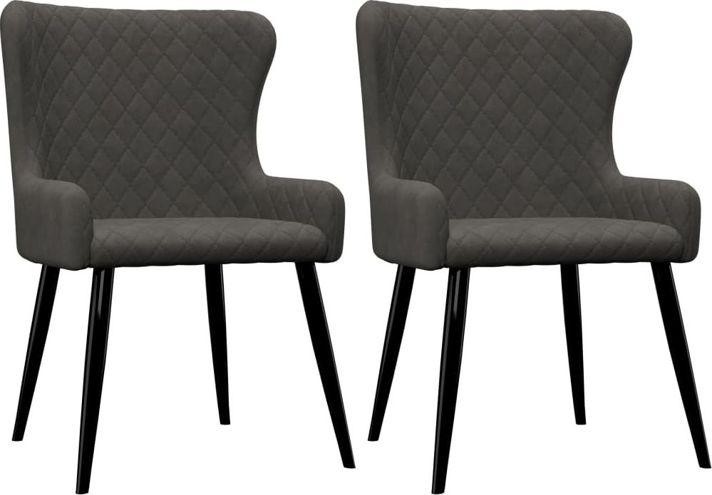 vidaXL Krzesła do jadalni, 2 szt., szare, aksamit