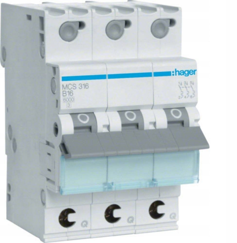 Wyłącznik nadprądowy 3P C 16A 6kA AC QuickConnect MCS316