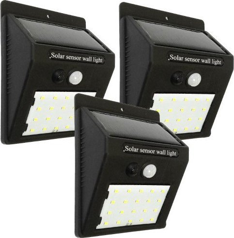 Kinkiet LED Kinkiet solarny 20 LED z czujnikiem ruchu i zmierzchu 3 szt.