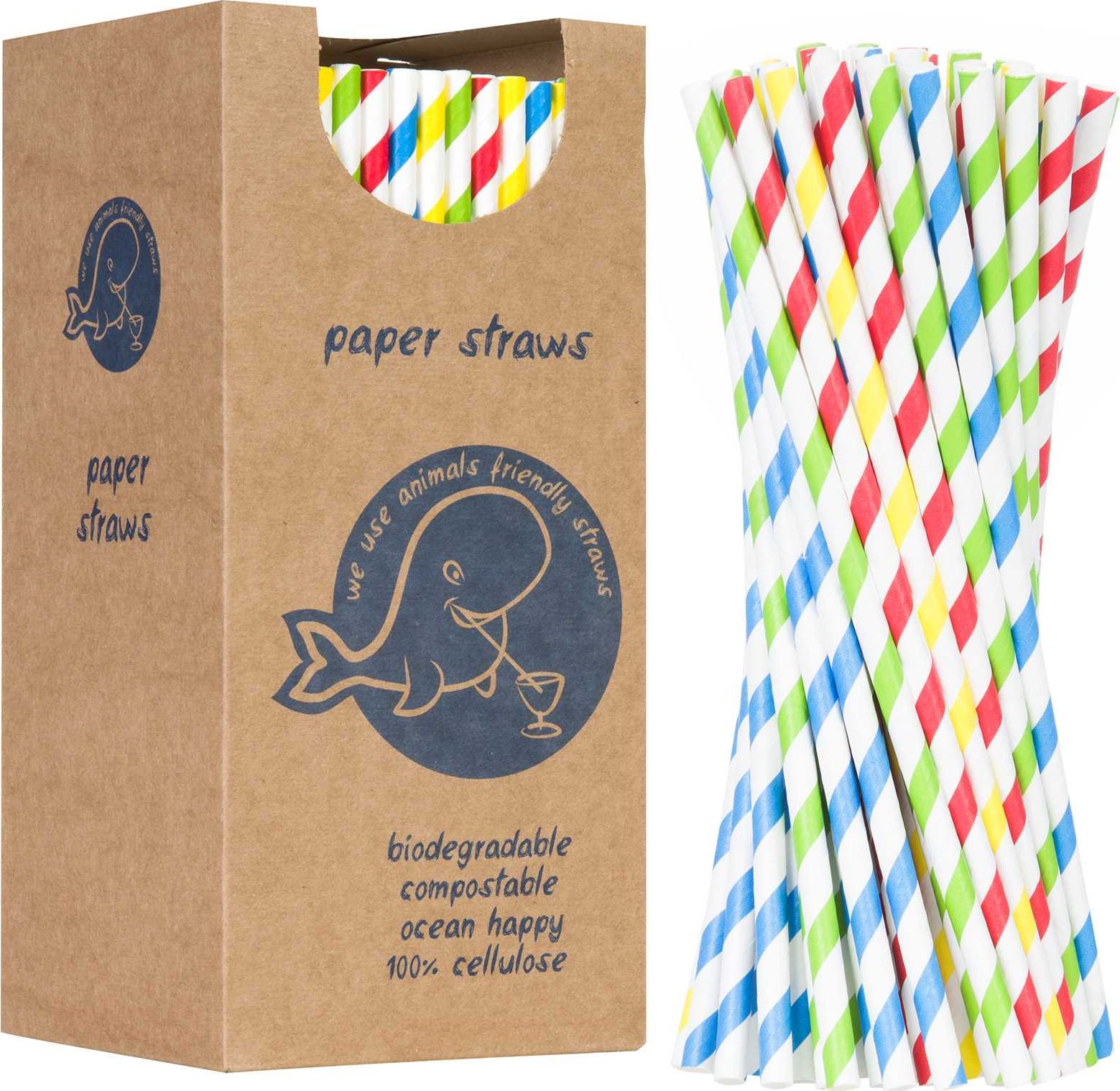 GSG słomki papierowe BIO* PAPER STRAWS 6/205mm mix 250 sztuk (1009914)
