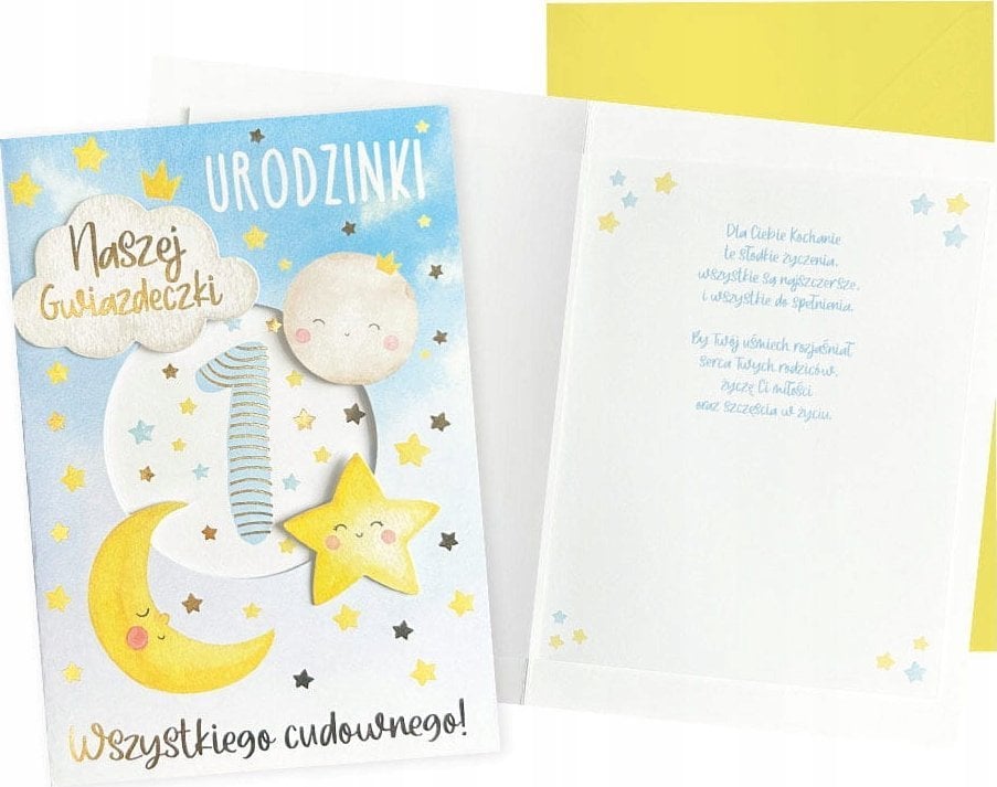 Yeku Karnet B6 Urodziny Roczek (gwiazdeczka)