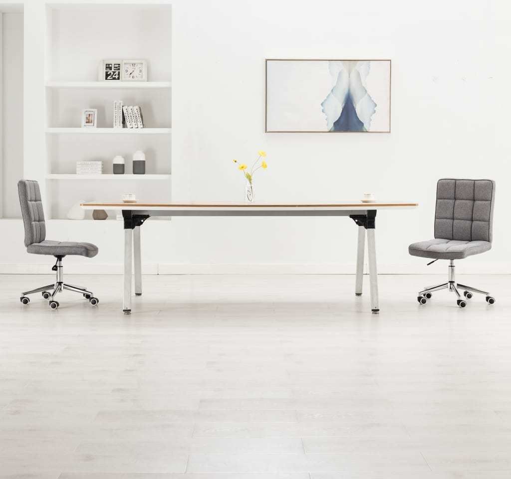 vidaXL Krzesła stołowe, 2 szt., jasnoszare, tapicerowane tkaniną