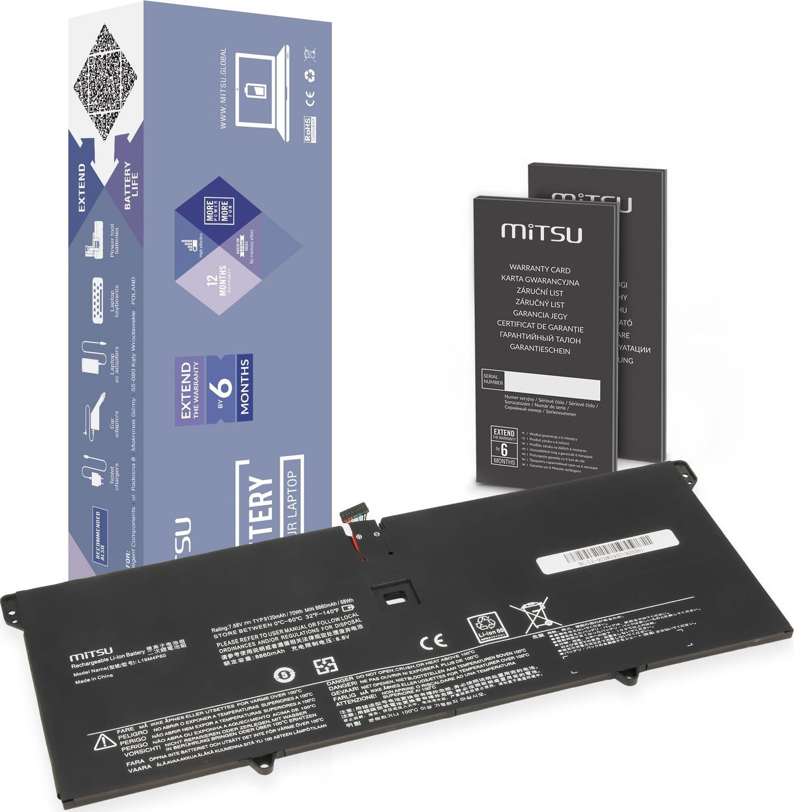 Bateria Mitsu Bateria Mitsu do Lenovo Yoga 920, 920-13IKB