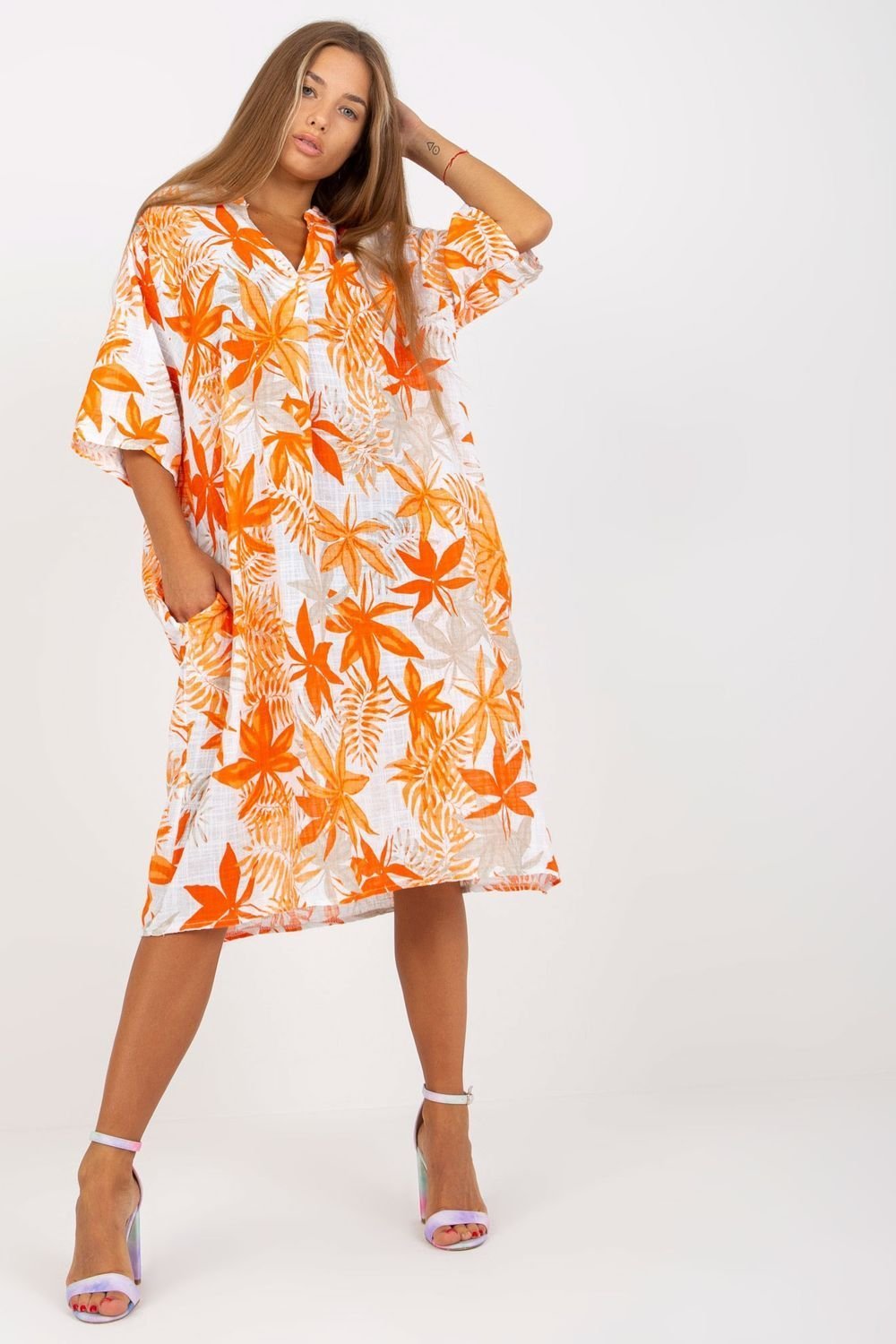 ITALY MODA Sukienka Model DHJ-SK-1077.84 Orange