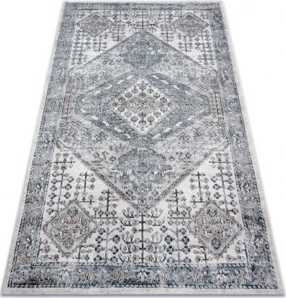 Dywany Łuszczów Dywan OHIO Z431A ramka, ornament - Strukturalny, dwa poziomy runa krem / szary, 140x190 cm