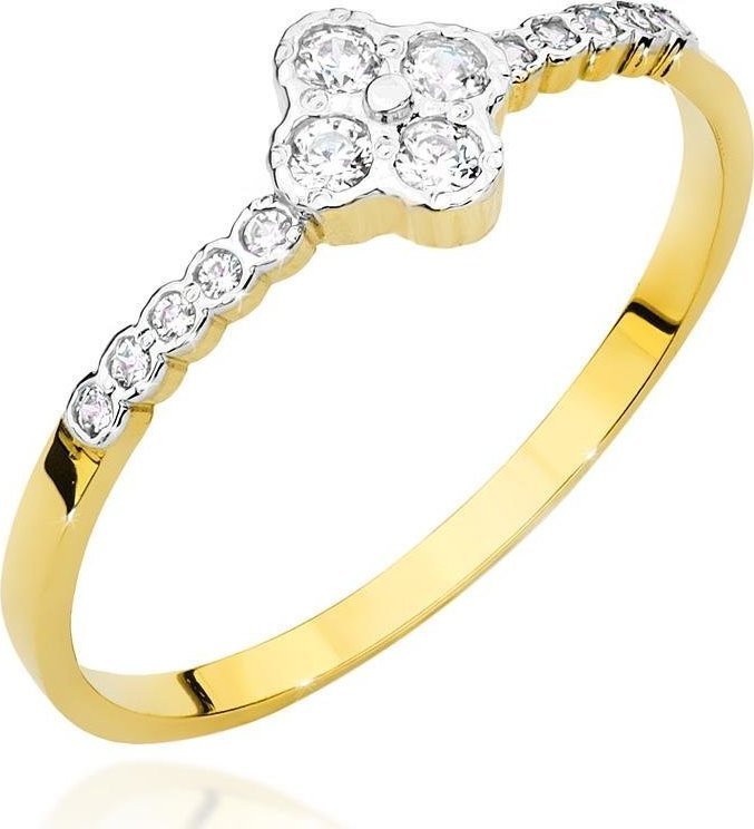 Best Diamonds złoty pierścionek z brylantem 0.13ct 19