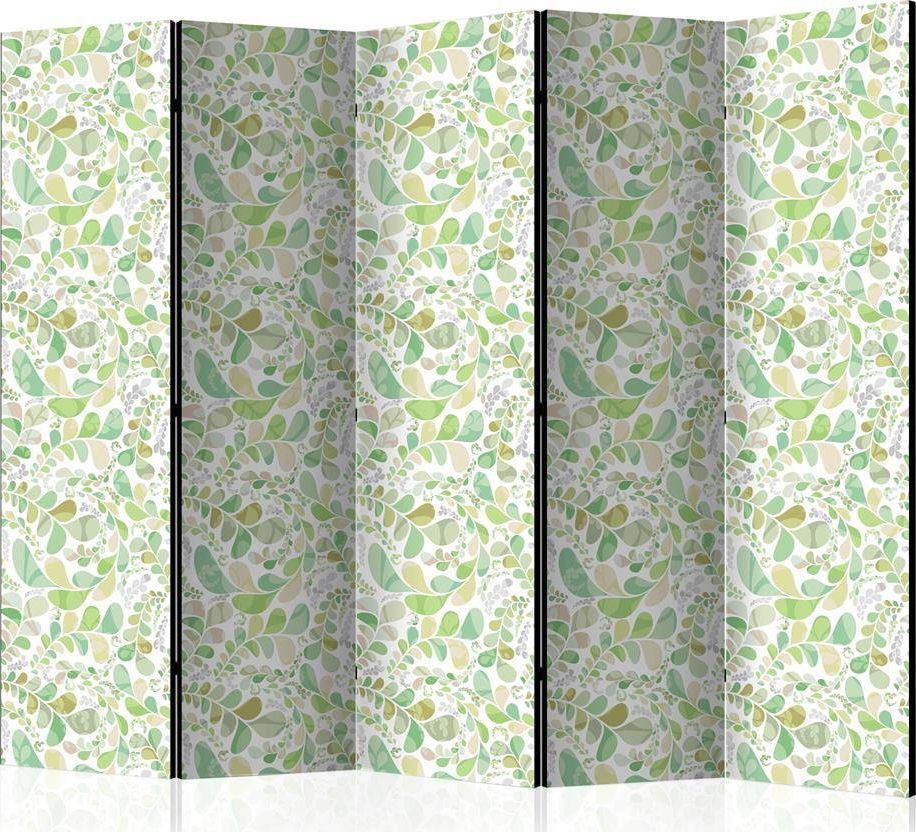Artgeist Parawan 5-częściowy - Roślinny witraż II [Room Dividers] uniwersalny