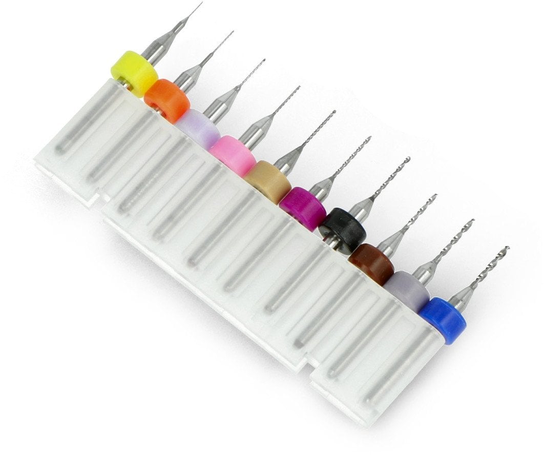 Zestaw wierteł miniaturowych do CNC 10szt. - od 0,2 do 1,2mm}