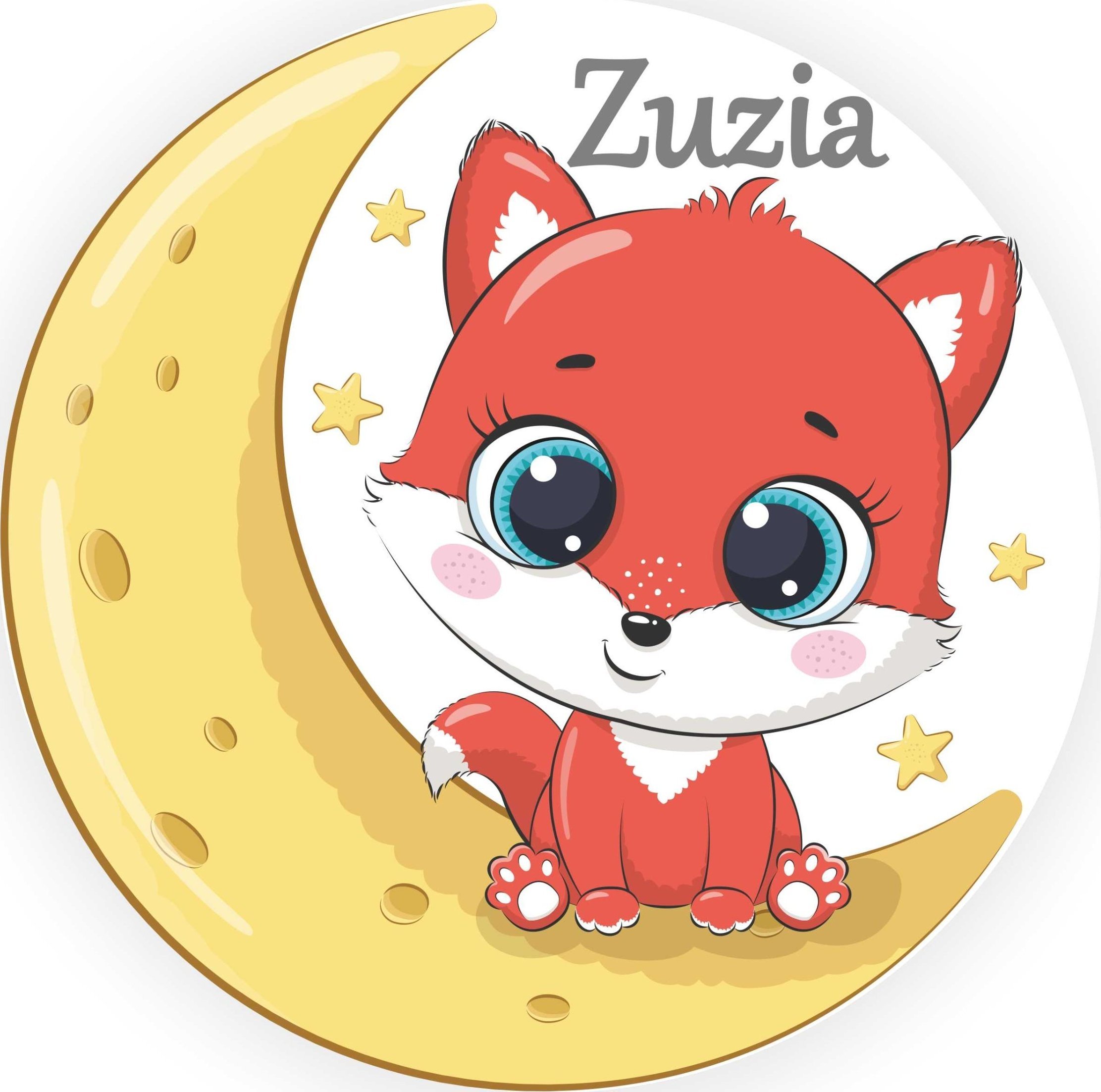 naSciane Lampka nocna księżyc lisek gwiazdki z imieniem LED