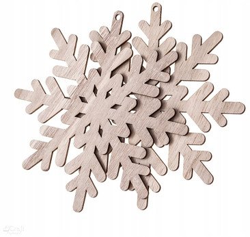 Baza drewniana - śnieżynki 15cm 2szt