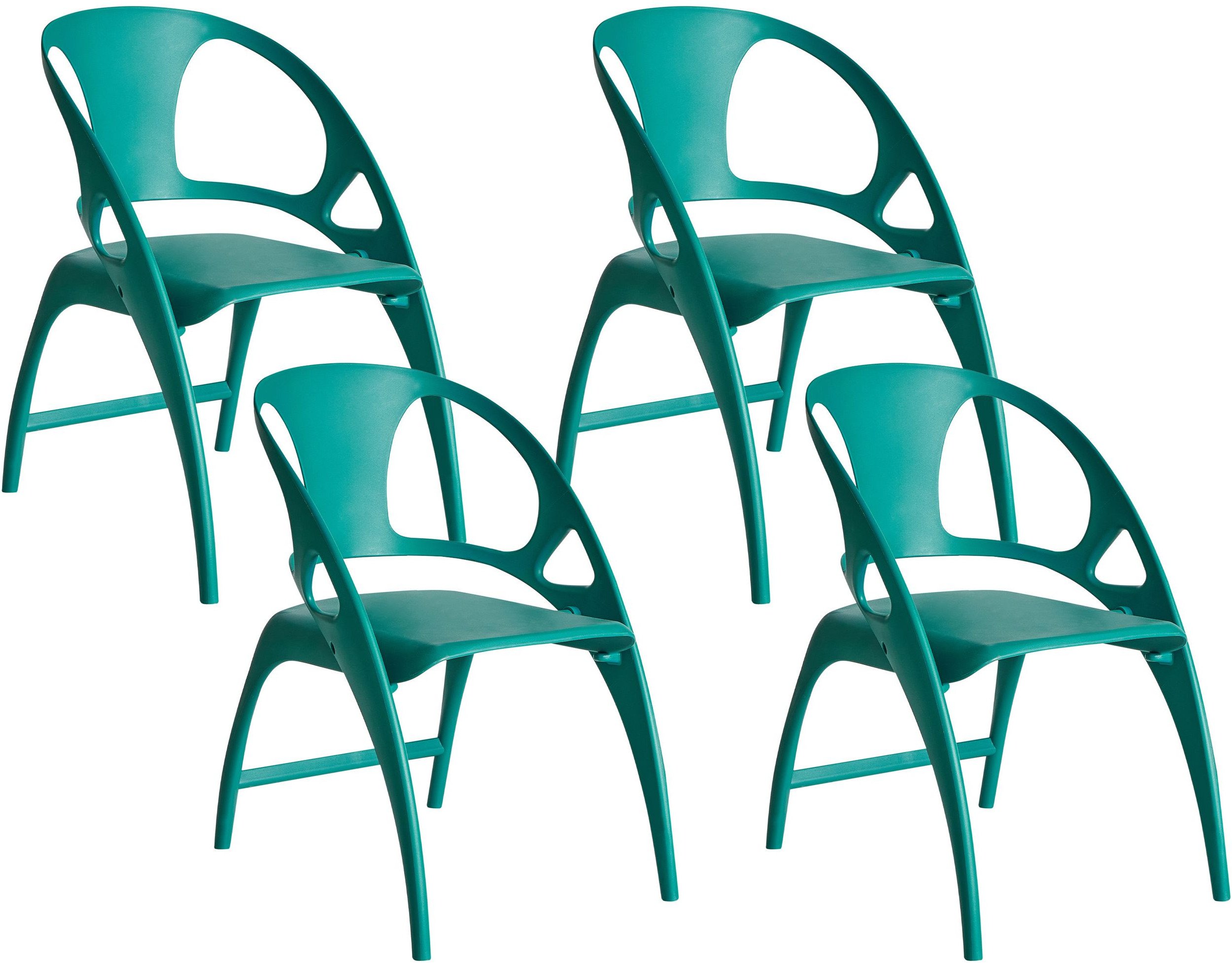 Zestaw 4 krzeseł ogrodowych Składane NEMI Lazurowy