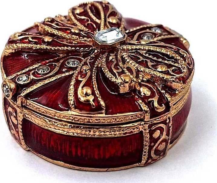 Ekskluzywne metalowe pudełeczko prezentowe z kryształkami - B0118-08