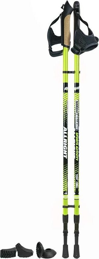 Allright Kijki Nordic Walking 2-częściowe limonkowo-czarne