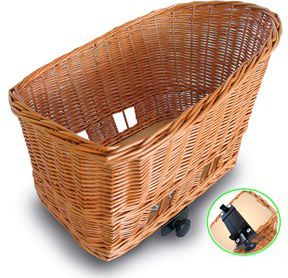 Basil Kosz na tylny bagażnik PASJA dla zwierząt 50cm SENNA system clamp device, wiklinowy varnished natural (BAS-54017)