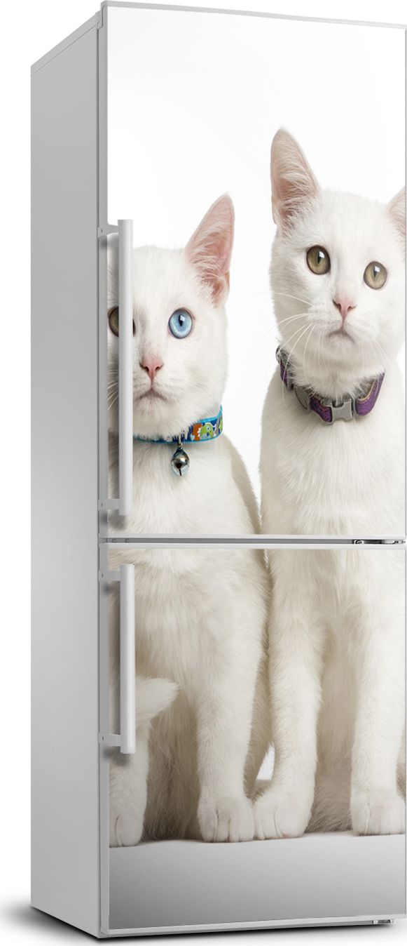 Tulup Naklejka samoprzylepna na lodówkę 60x180 cm Dwa białe koty