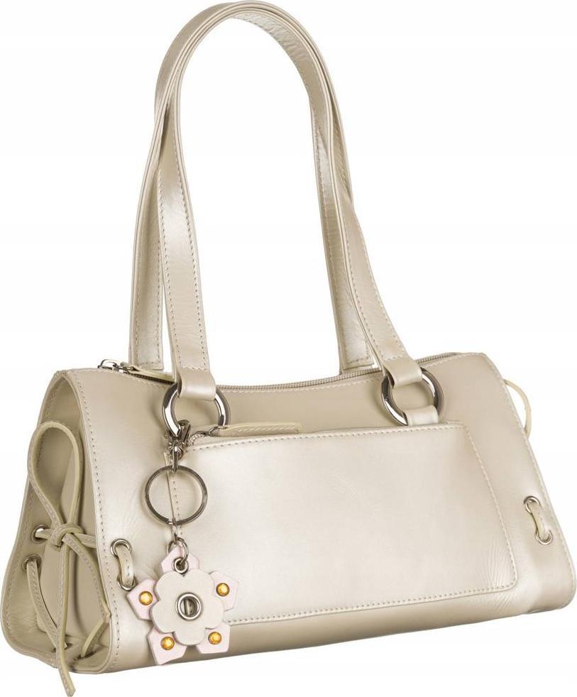 Pastelowy, skórzany kuferek damski NoSize