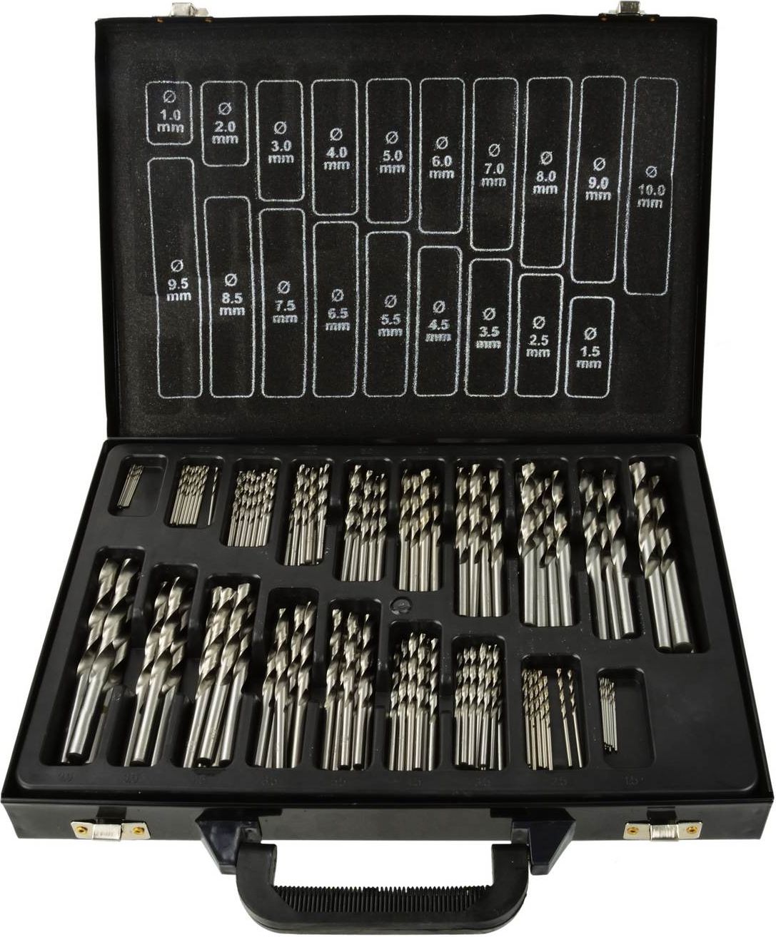 Wiertło Geko HSS walcowe 1,0–10,0 mmmm zestaw