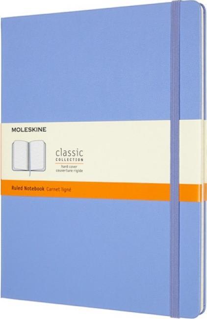 Moleskine Notes MOLESKINE Classic XL (19x25 cm) w linie, twarda oprawa, hydrangea blue, 192 strony, niebieski