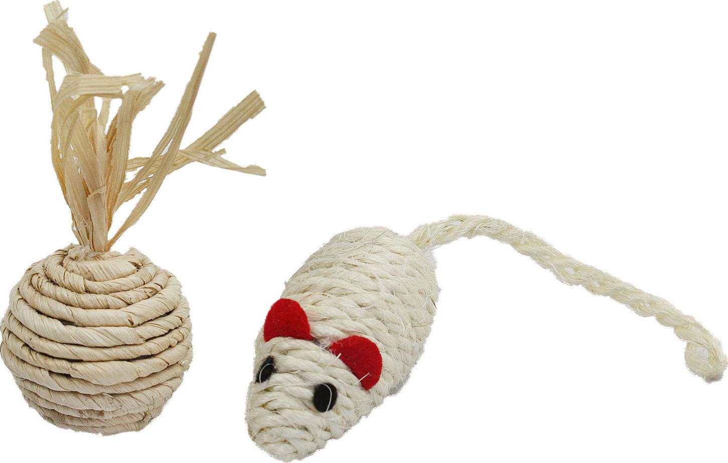 Aqua Nova PETNOVA ZESTAW MYSZKA 7X3CM ORAZ PILKA 4CM CAT-SISALSET-MOUSE-BALL-7 4248