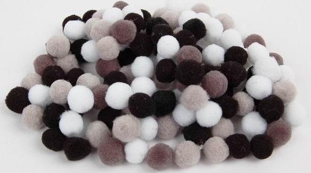 FANDY Pompony akrylowe 1 10mm MIX