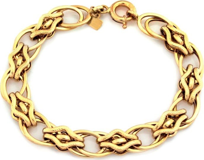 Lovrin Złota bransoletka 585 oryginalna przeplatana