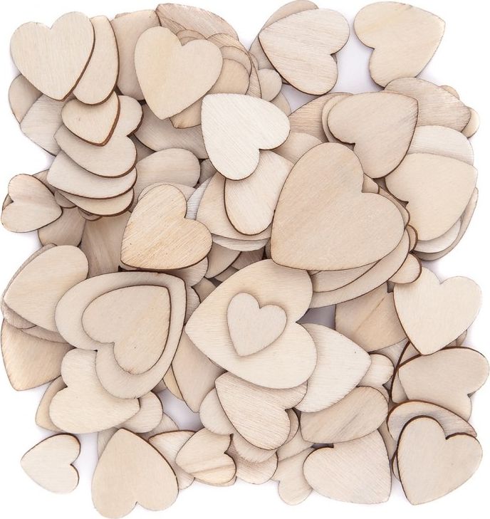 DP Craft Kształty drewniane DPCRAFT Serca mix - 120 szt. Dalprint