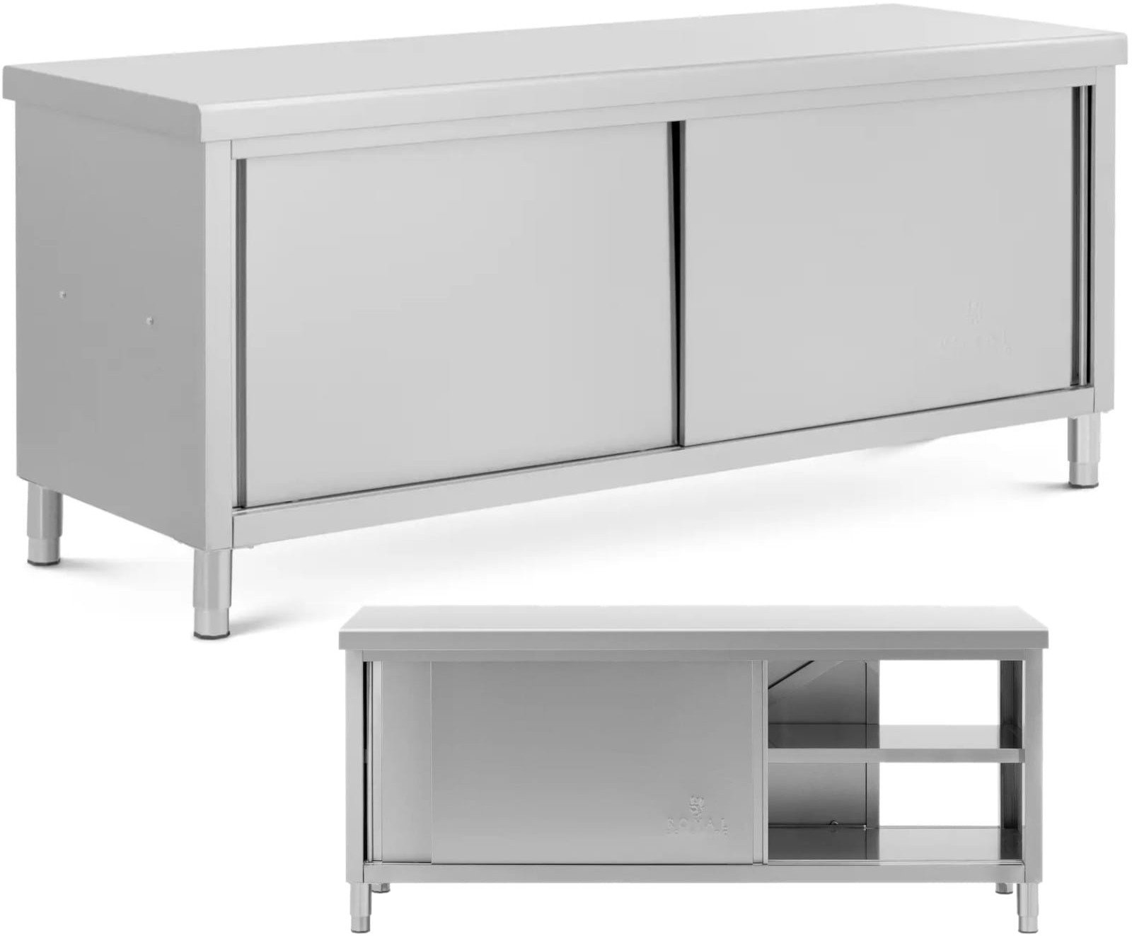 Stół blat roboczy centralny z szafką przelotową STAL 200 x 70 cm