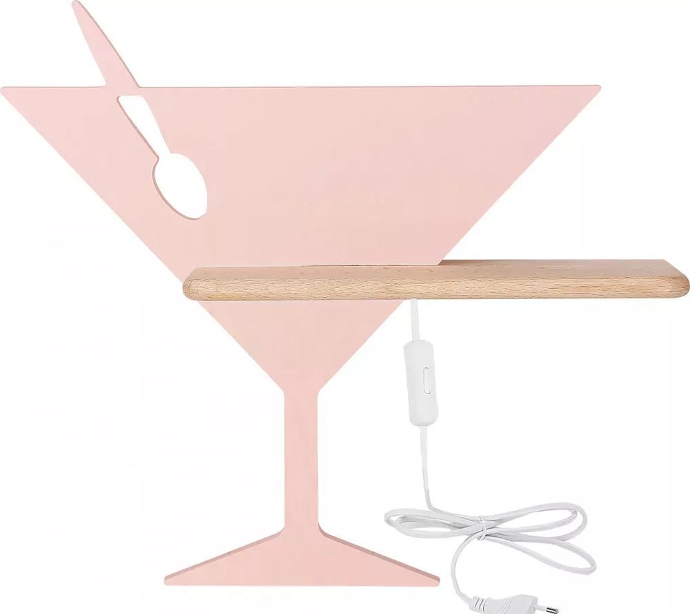 Lumes Różowy kinkiet dziecięcy w kształcie kieliszka - K057-Steri