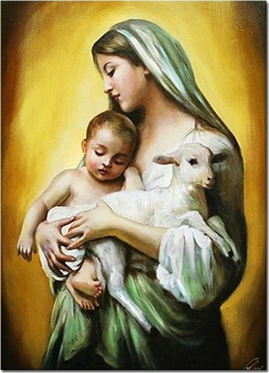 GO-BI Obraz "Maryja" ręcznie malowany 50x70cm