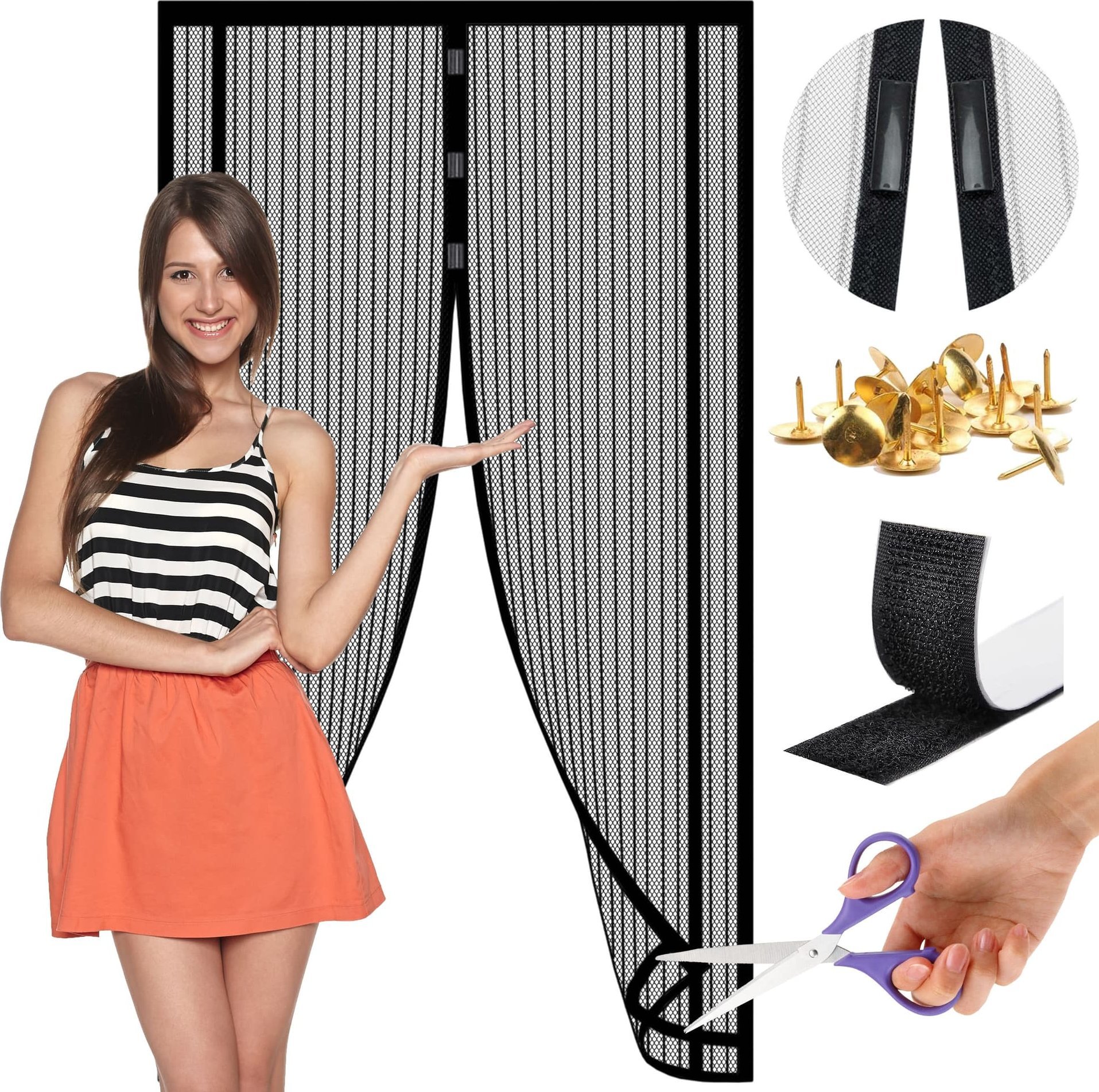 Moskitiera magnetyczna na drzwi do przycięcia Magic Mesh