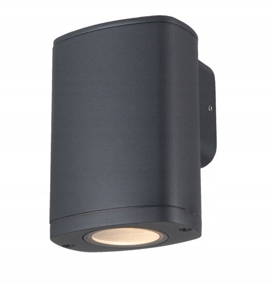 Oprawa elewacyjna ZEVI EL 1GU10 G 1xmax 10W IP54 podwójny dławik kinkiet szary 38881
