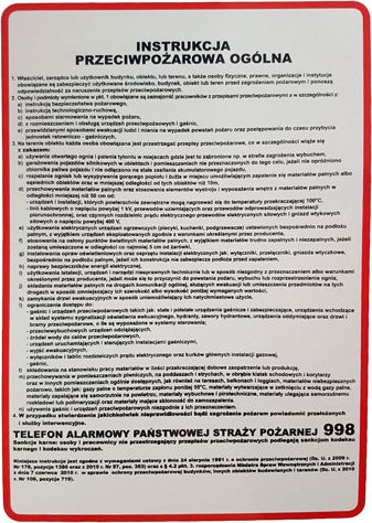 Mój dom Instrukcja 2 Bhp Przeciwpożarowa Ogólna - Tablica