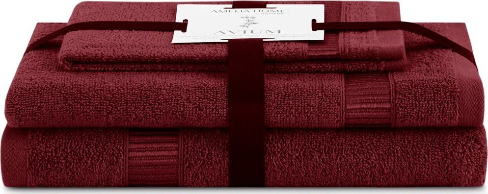AmeliaHome Ręcznik Avium bordowy 30x50+50x90+70x130 AmeliaHome