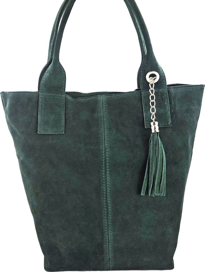 Barberinis Shopper bag - torebka damska zamszowa - Zielona ciemna