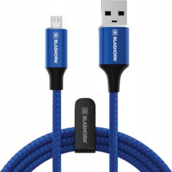 Kabel USB Blashorn USB-A - microUSB 1.8 m Niebieski