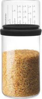 Brabantia Szklany pojemnik z miarką 1l szary 290282